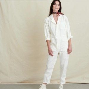 Alex Mill Standard cotton twill long sleeve jumpsuit in white Size Small